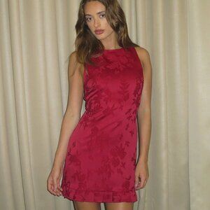 *NEW w/ Tags* Motel Rocks Benian Mini Dress in Satin Jacquard Red - Size Small